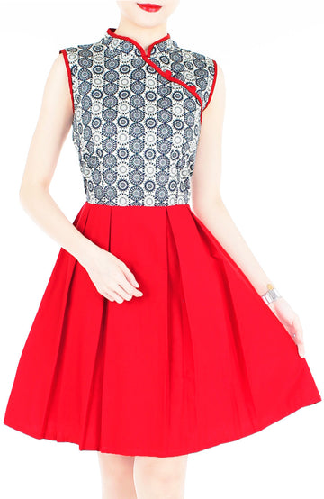 Porcelain Cloisonné Cheongsam Dress